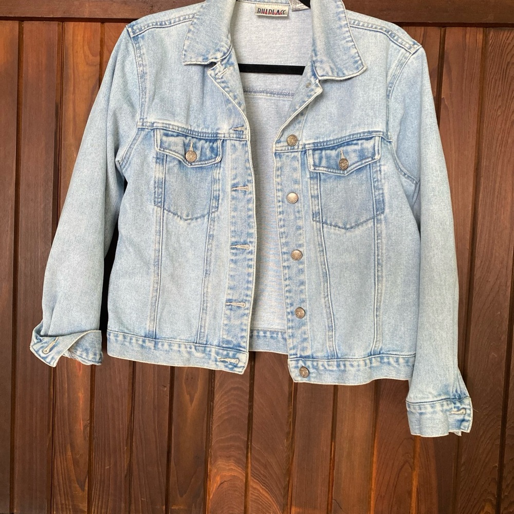 90s core Bill Blass Light Blue Denim Jacket